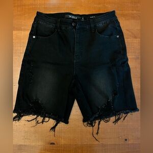 Women’s Black Distressed Shorts